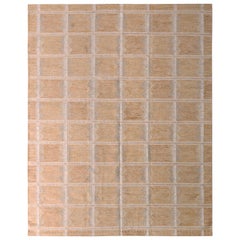 Scandinavian Style Flat-Weave Gray Blue Geometric Pattern by Rug 
Kilim