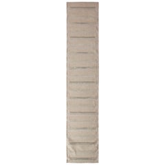 Scandinavian Style Flat-Weave Taupe Gray Geometric Pattern Runner by Rug 
Kilim