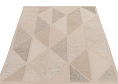 Teppich & Kelim im skandinavischen Stil, Kelim in Beige-Braun, Grau mit geometrischem Muster