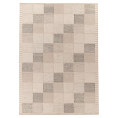 Rug & Kilim's Scandinavian Style Kilim in Beige, Grey High-Low Geometry