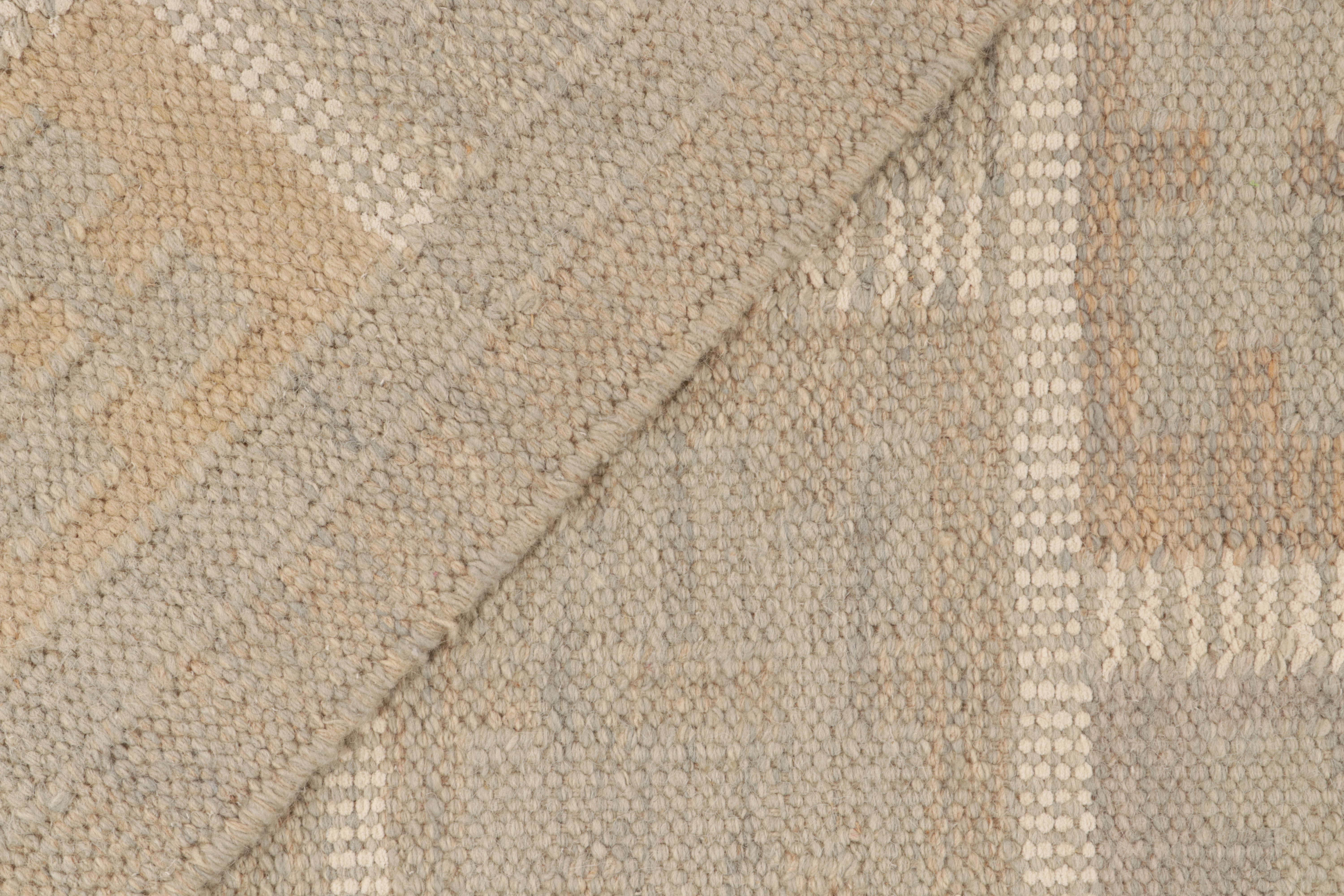 XXIe siècle et contemporain Tapis et tapis Kilim de style scandinave à motif géométrique gris et beige-marron en vente