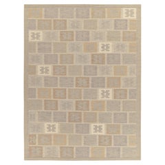 Tapis et tapis Kilim de style scandinave à motif géométrique gris et beige-marron