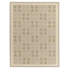 Tapis et tapis Kilim de style scandinave, motif géométrique beige-marron et gris