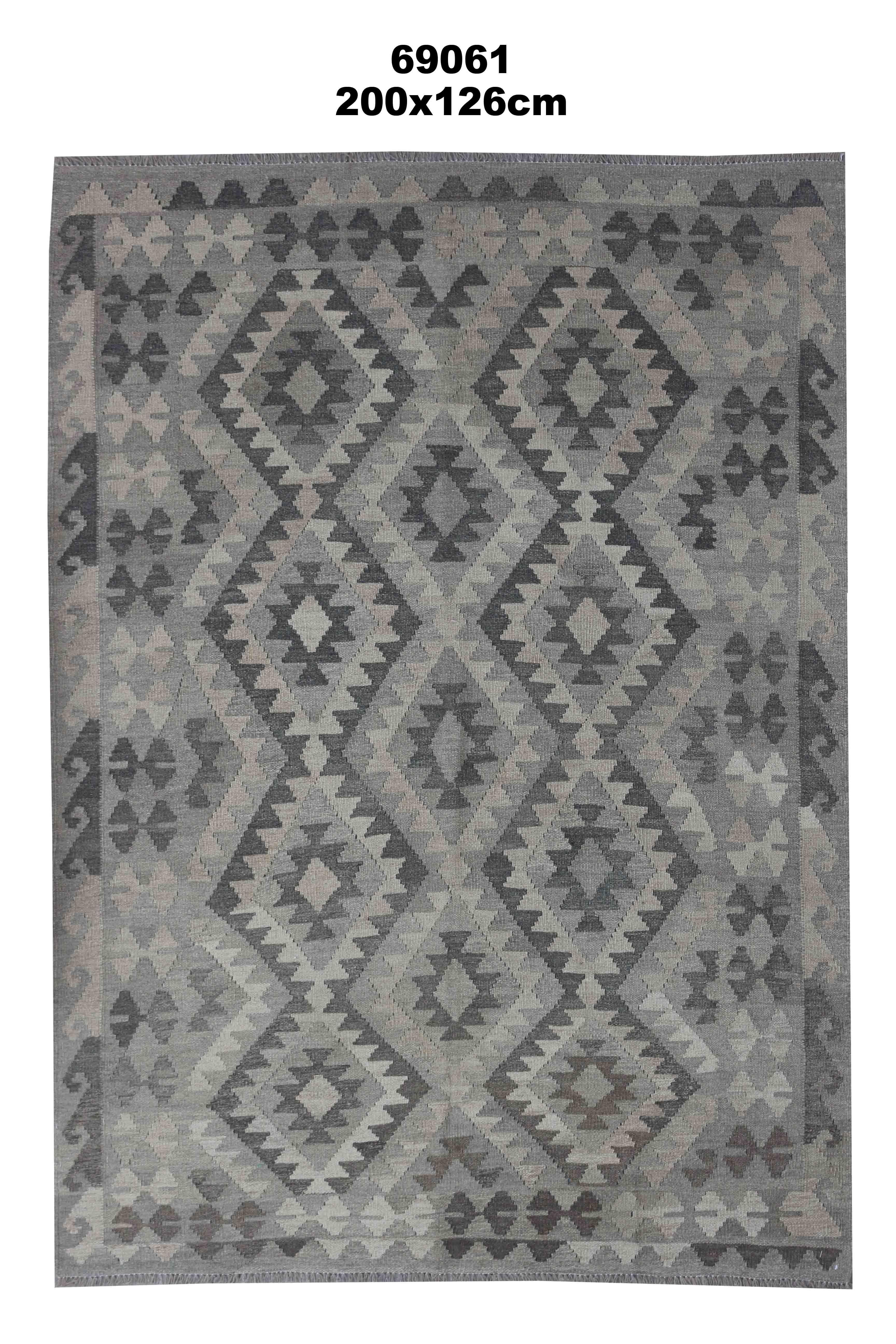 Scandinavian Style Kilim Rug Handmade Carpet Coffee Brown Geometric Rug For Sale 7