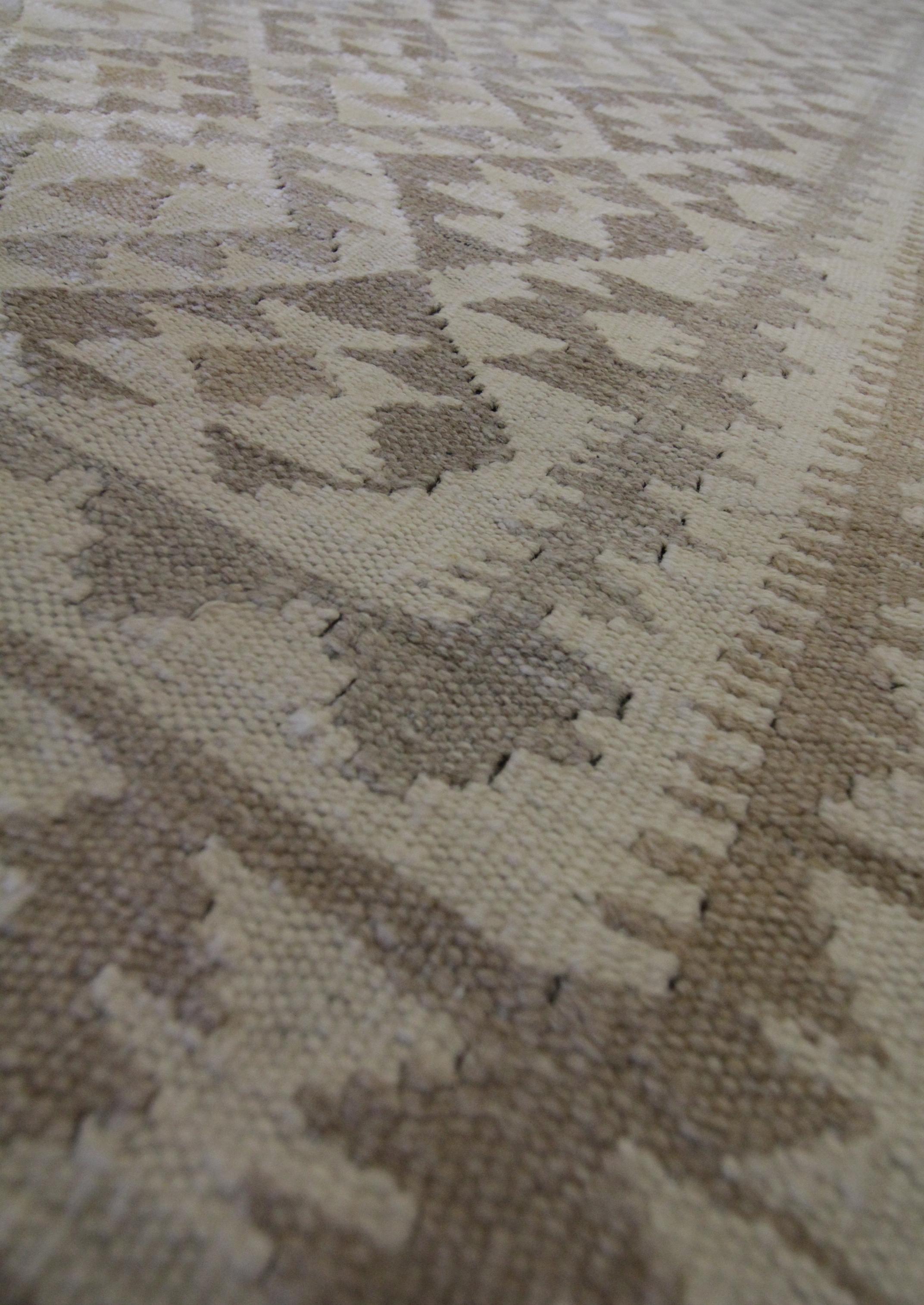 Afghan Scandinavian Style Kilim Rug Handmade Carpet Coffee Brown Geometric Rug For Sale
