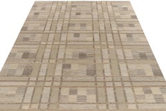 Rug & Kilim's Scandinavian Style Kilim Rug in Beige-Brown Geometric Pattern