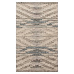 Rug & Kilim's Scandinavian Style Kilim Rug in Beige, Gray Geometric Pattern