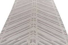 Rug & Kilim's Scandinavian Style Kilim Rug in Blue, Gray Geometric Pattern