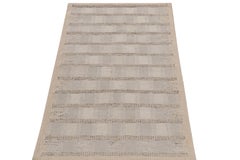 Rug & Kilim's Scandinavian Style Kilim Rug in Blue, White Geometric Pattern