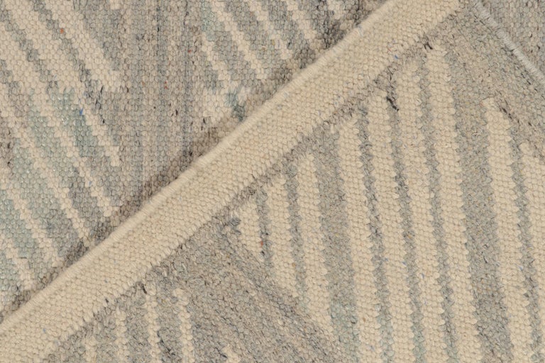 Rug and Kilim's Scandinavian Style Kilim Rug in Gray and Beige