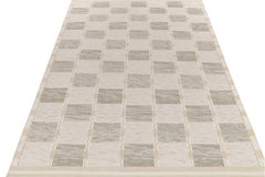 Rug & Kilim's Scandinavian Style Kilim Rug in Grey, Off-White Geometric Pattern