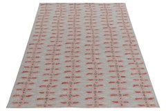 Rug & Kilim's Scandinavian Style Kilim Rug in Gray, Red & Pink
