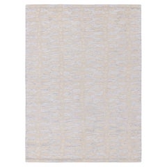 Scandinavian Style Kilim Rug in Grey, White Geometric Pattern by Rug & Kilim