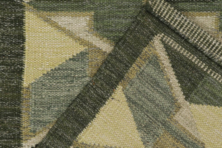 Rug and Kilim's Scandinavian Style Kilim Rug in Green and Gray