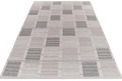 Teppich & Kelim-Teppich im skandinavischen Stil in Grau, geometrisches Steinmuster