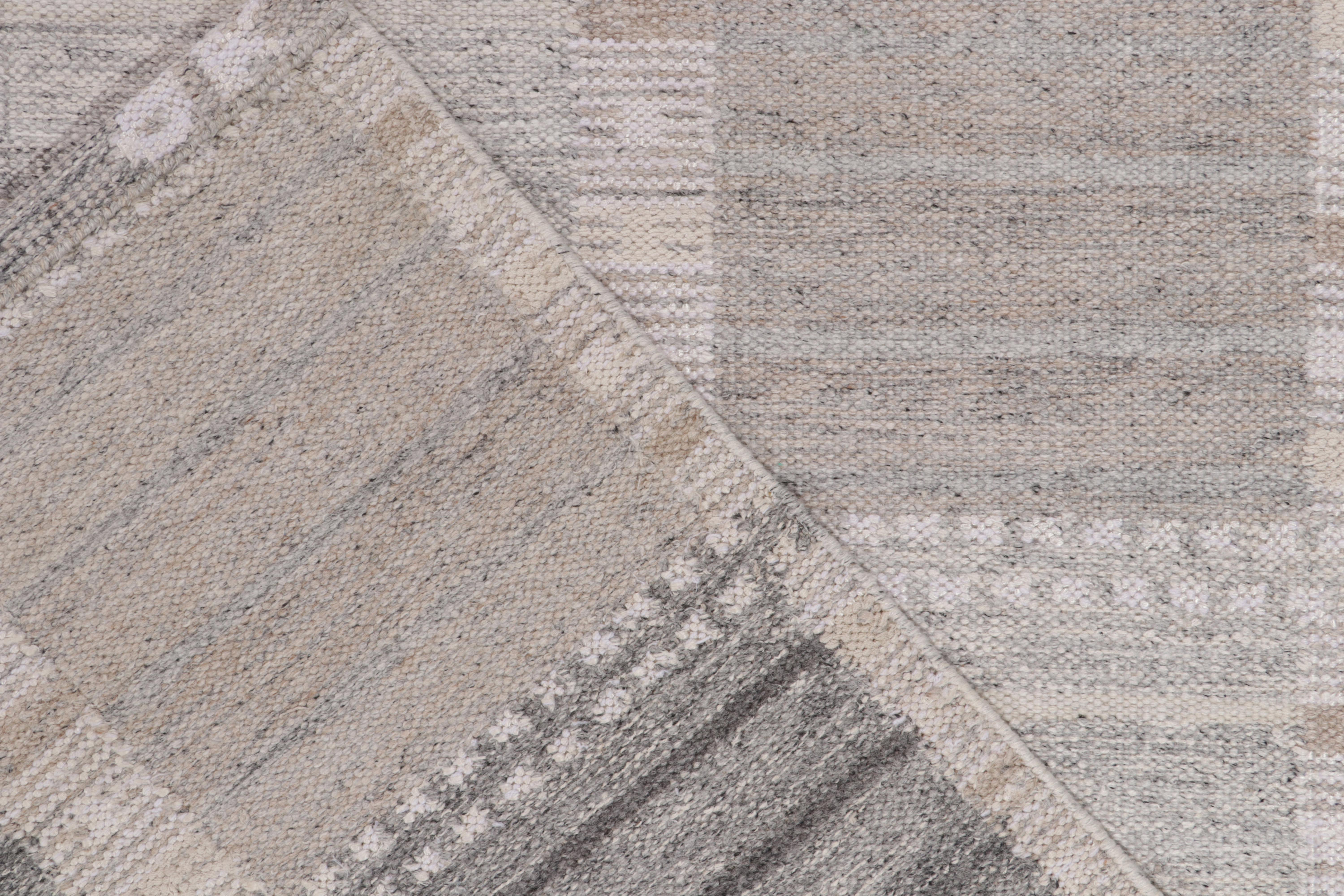 Teppich & Kelim-Teppich im skandinavischen Stil in Grau, geometrisches Steinmuster (21. Jahrhundert und zeitgenössisch) im Angebot