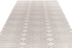 Rug & Kilim's Scandinavian Style Kilim Rug in White, Beige Geometric Pattern