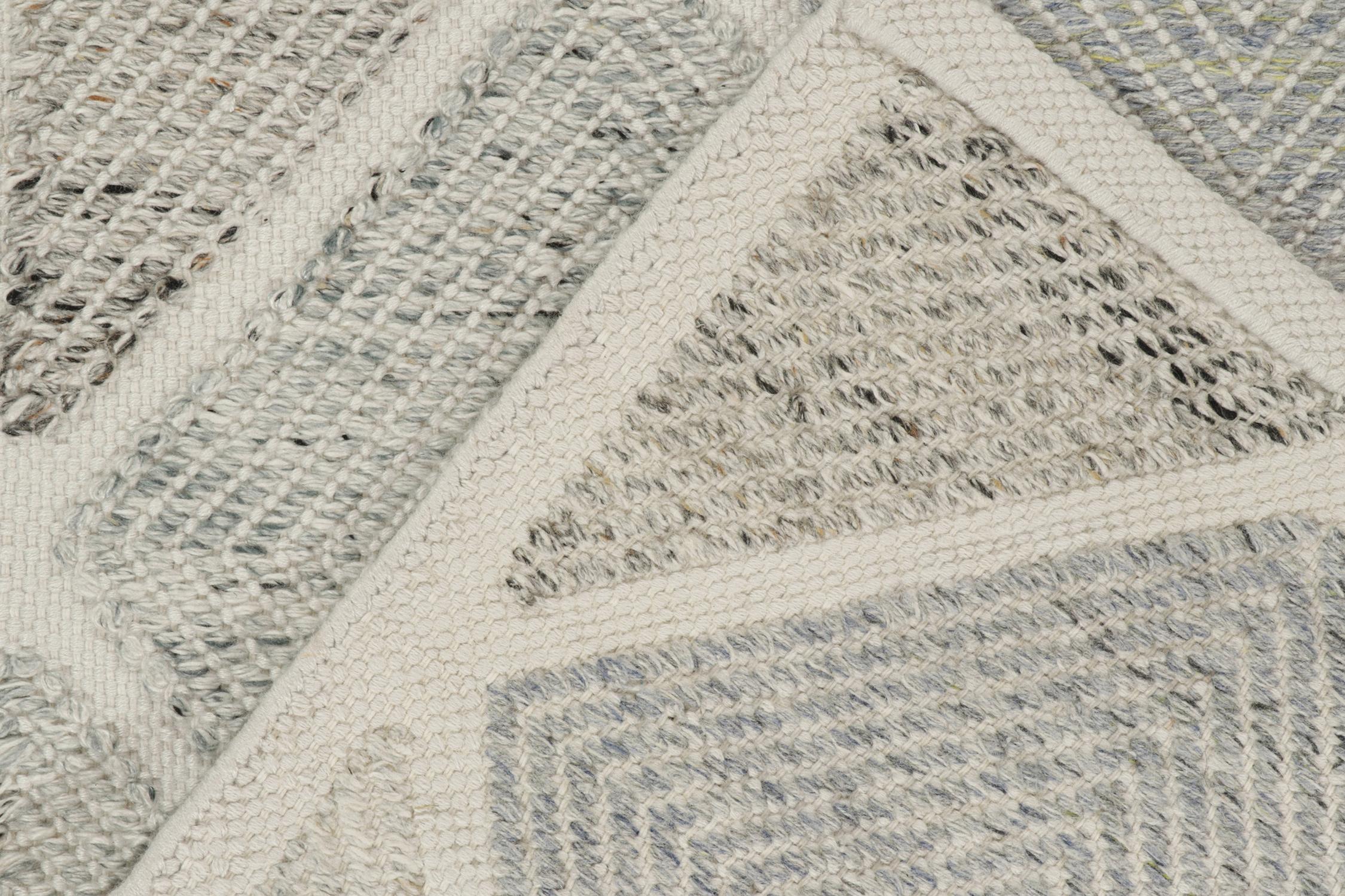 Kilim-Teppich & Kelim-Läufer im skandinavischen Stil, graues und weißes Diamantmuster (21. Jahrhundert und zeitgenössisch) im Angebot