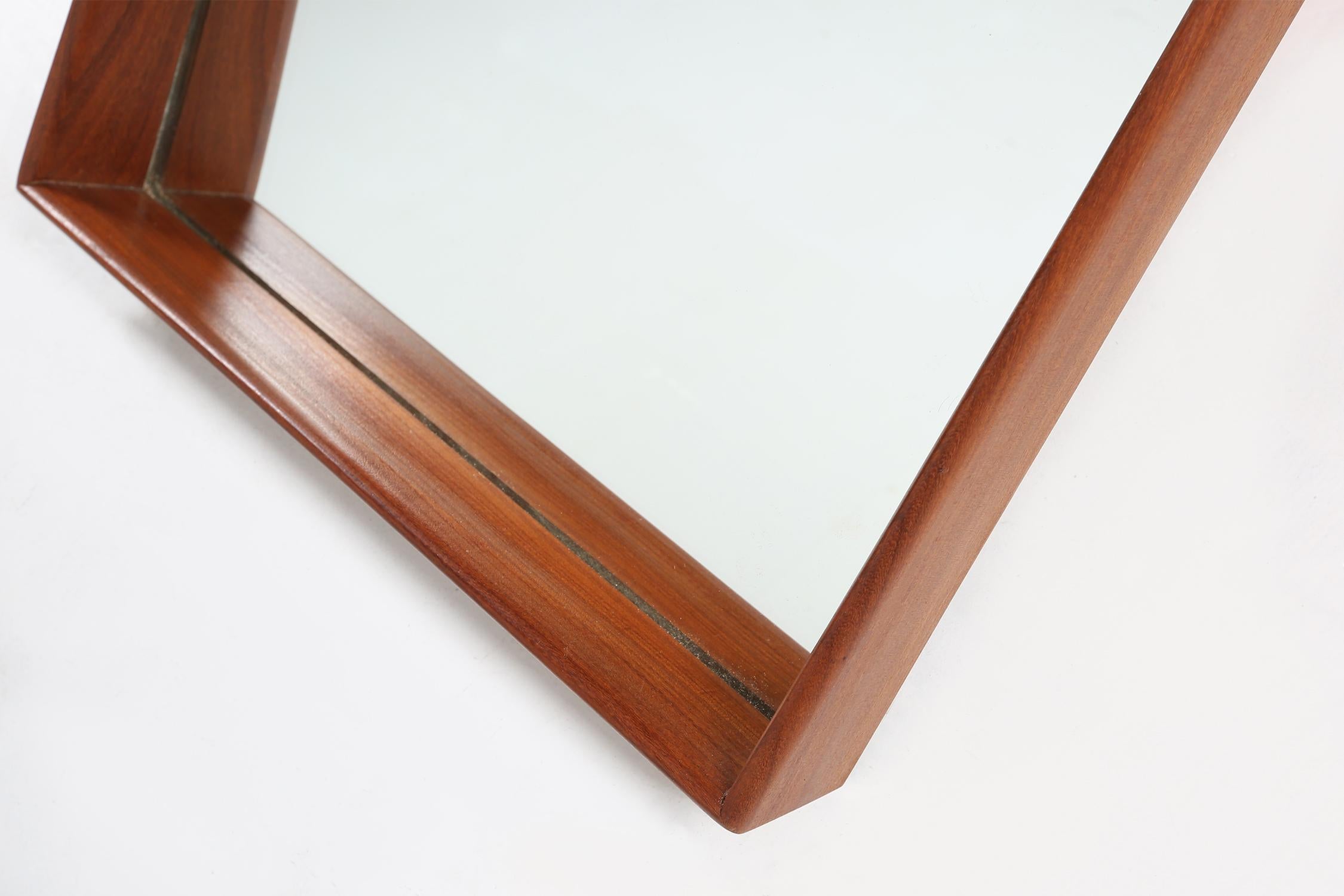 Scandinavian Modern Scandinavian style Mid-century mirror in teak, 1960s For Sale
