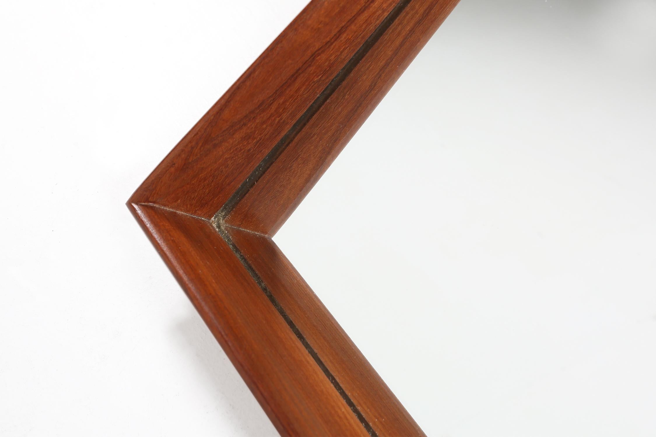 Scandinavian style Mid-century mirror in teak, 1960s In Good Condition For Sale In Meulebeke, BE