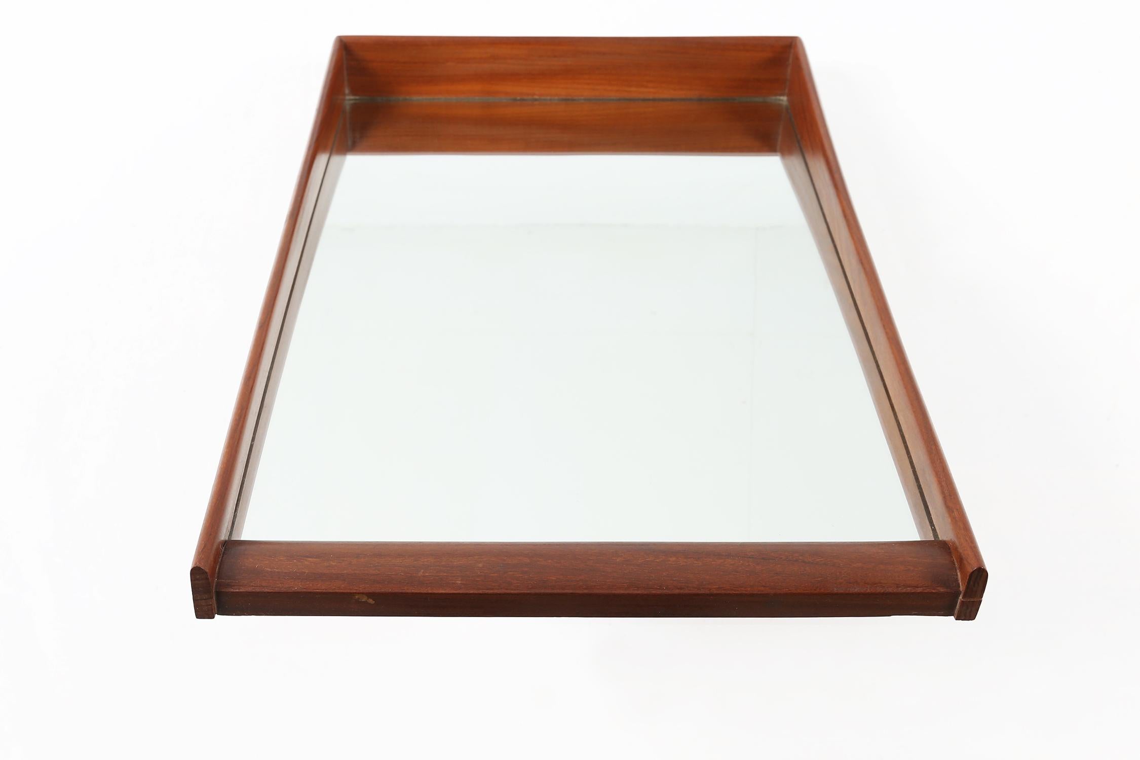 Mirror Scandinavian style Mid-century mirror in teak, 1960s For Sale