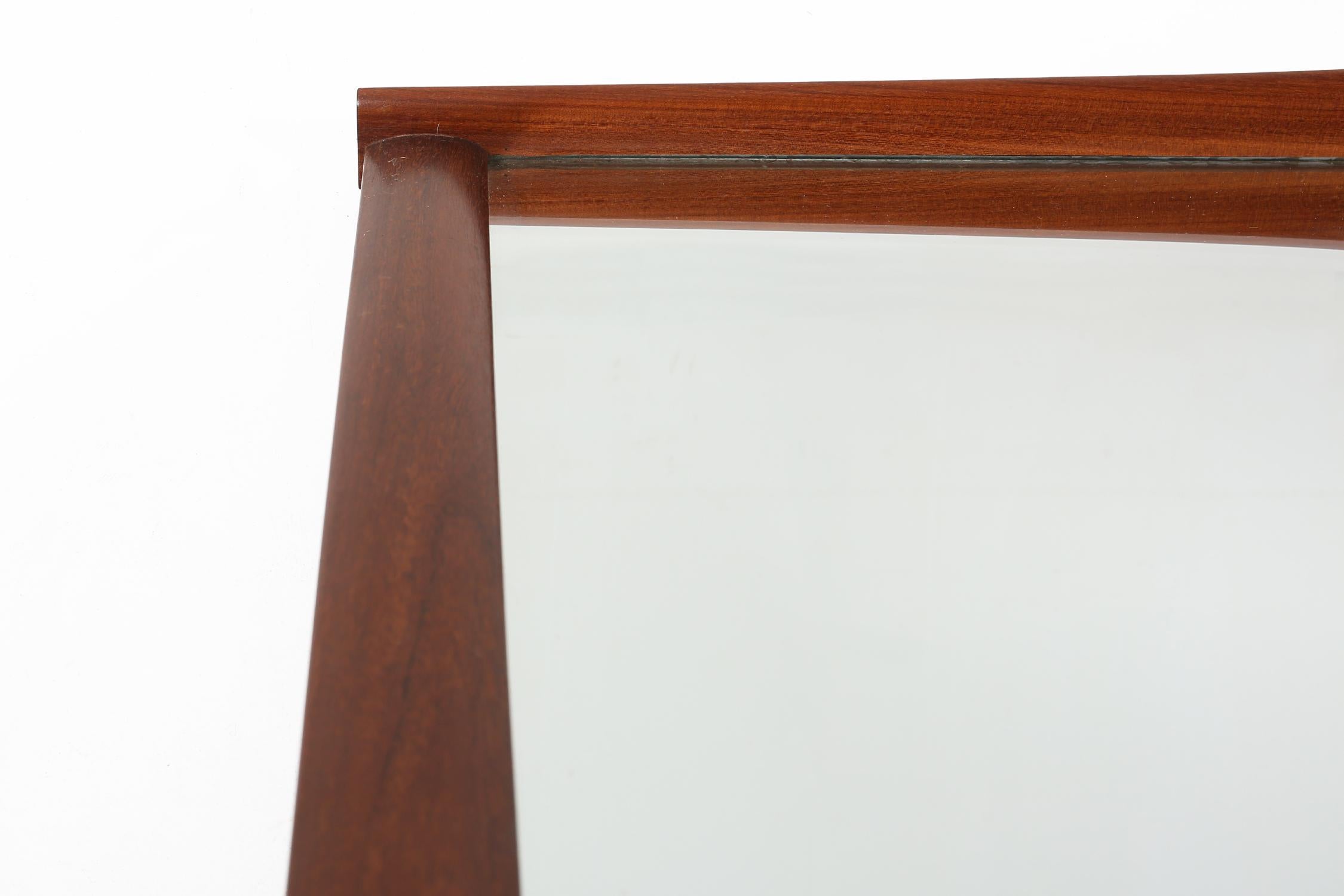 Scandinavian style Mid-century mirror in teak, 1960s For Sale 2
