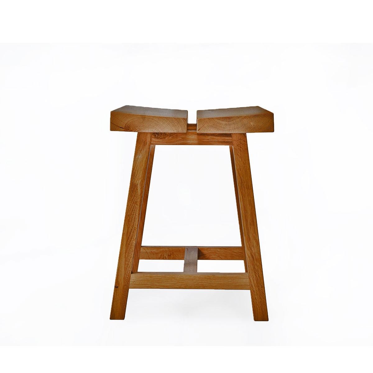 Hand-Crafted Scandinavian-Style Oak Stool - PI For Sale