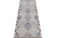 Alfombra de exterior de estilo escandinavo Rug & Kilim, Traves de Mesa Geométrico Gris y Azul