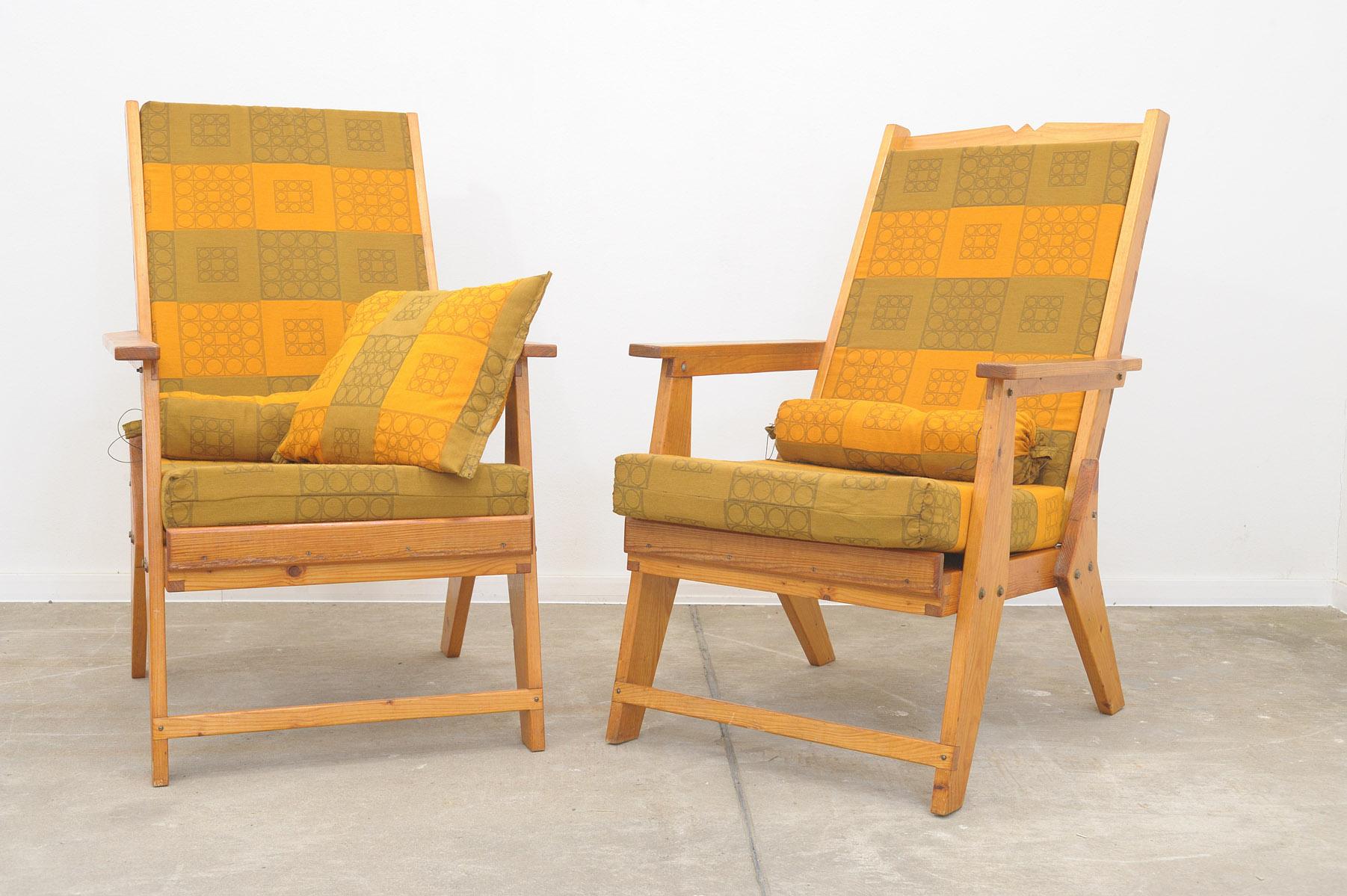 Scandinavian Modern Scandinavian style pine wood armchairs, 1970´s, set of 2 For Sale