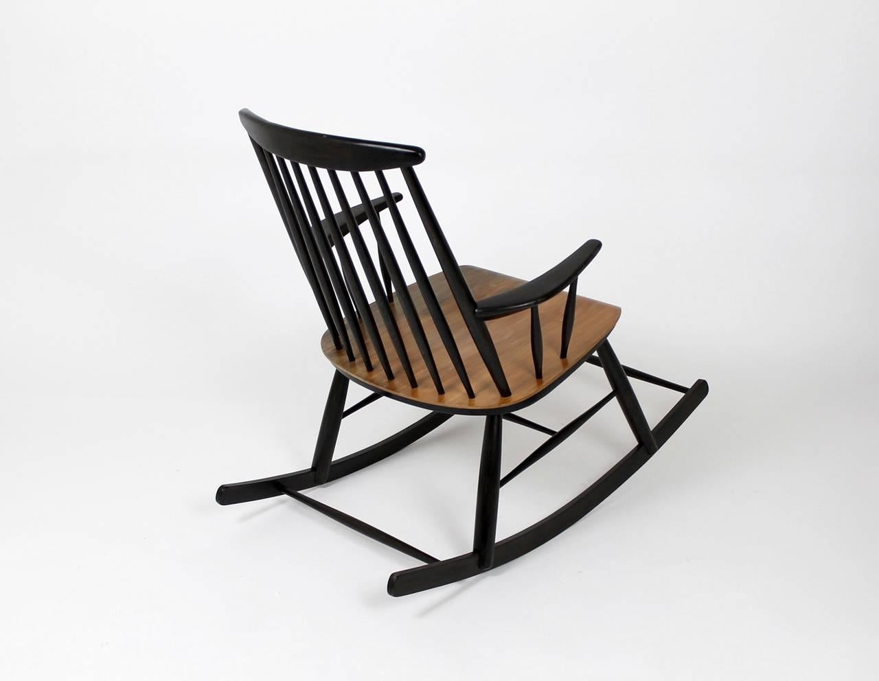 Hungarian Scandinavian Style Rocking Chair, 1960s For Sale