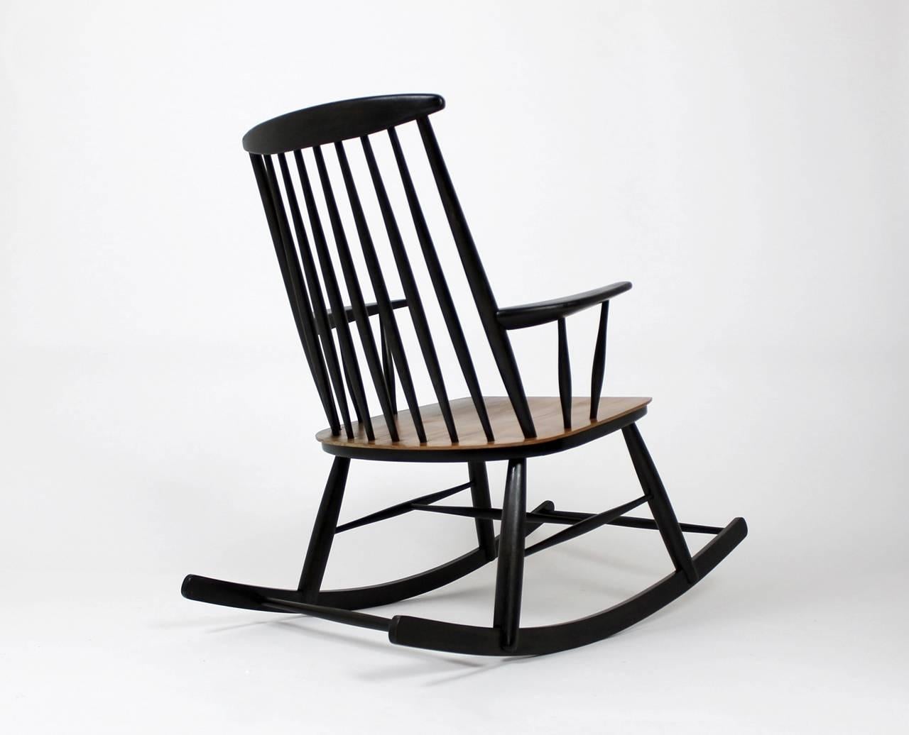 Scandinavian Style Rocking Chair, 1960s In Good Condition For Sale In Debrecen-Pallag, HU