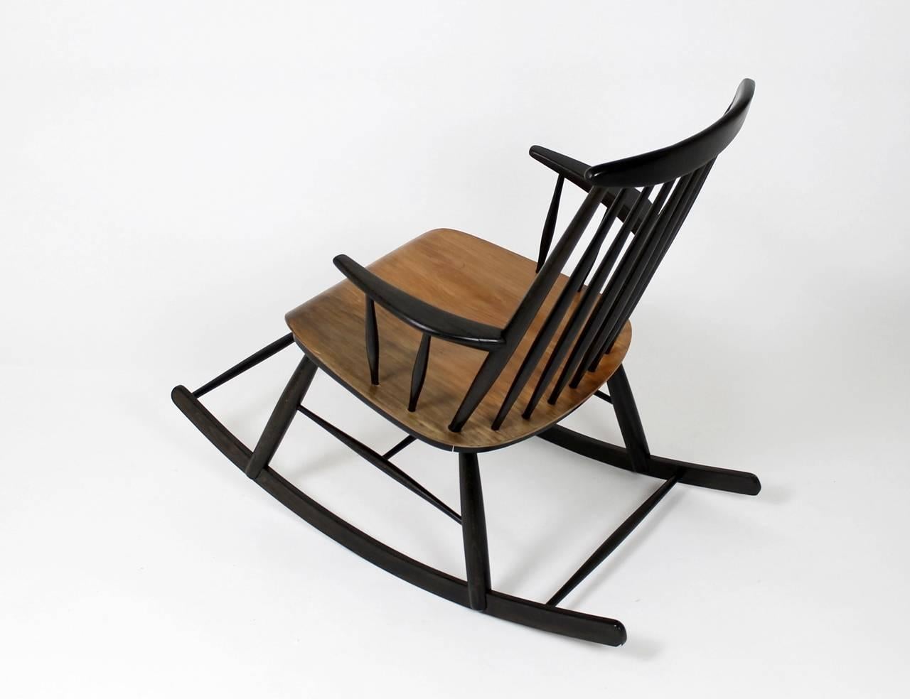 Plywood Scandinavian Style Rocking Chair, 1960s For Sale