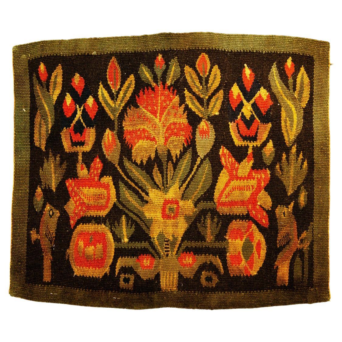 Skandinavische Rollakan-Textil im skandinavischen Stil mit Vogelmuster  Nordischer Stil