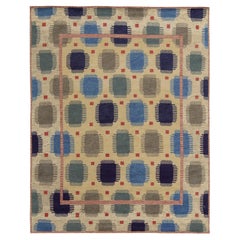 Tappeto in stile scandinavo Rug & Kilim in beige-marrone, motivo geometrico blu