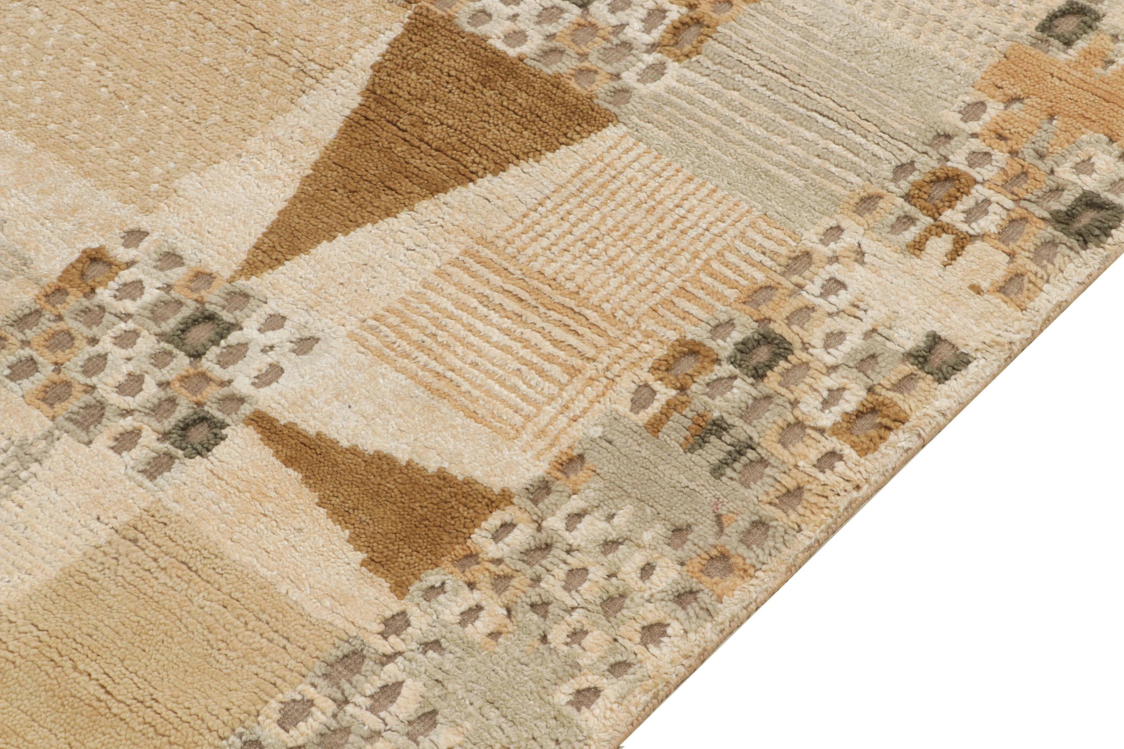 Hand-Knotted Rug & Kilim's Scandinavian Style Rug in Beige, Brown & Gray For Sale