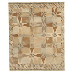 Teppich & Kelim-Teppich im skandinavischen Stil in Beige, Braun und Grau