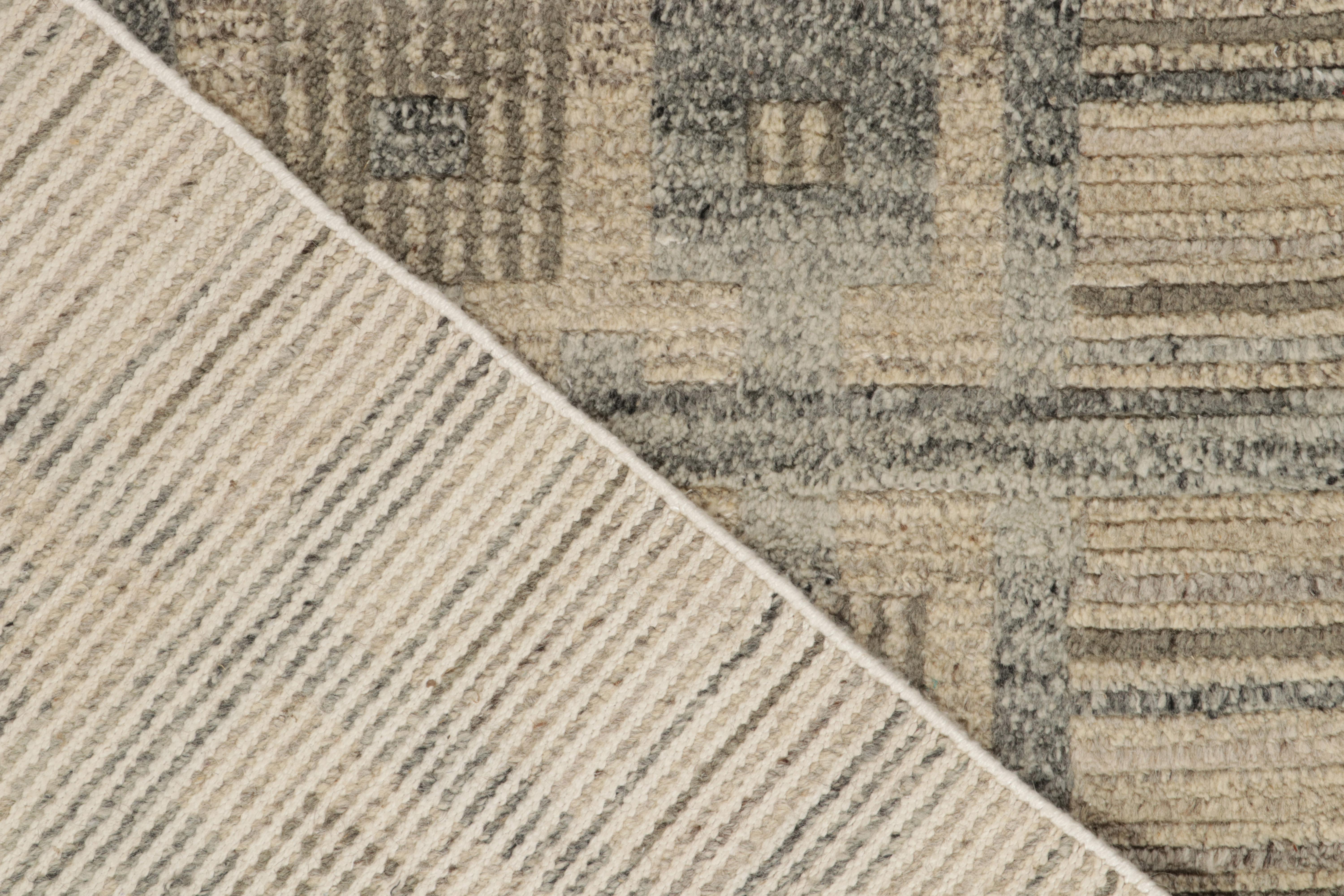 Teppich & Kelim-Teppich im skandinavischen Stil in Grau, Beige mit geometrischem Muster (21. Jahrhundert und zeitgenössisch) im Angebot