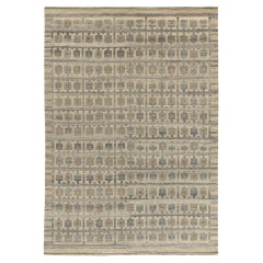 Teppich & Kelim-Teppich im skandinavischen Stil in Grau, Beige mit geometrischem Muster