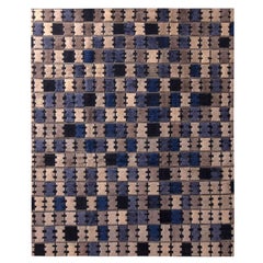 Alfombra de estilo escandinavo Rug & Kilim con diseño geométrico en gris, azul y negro