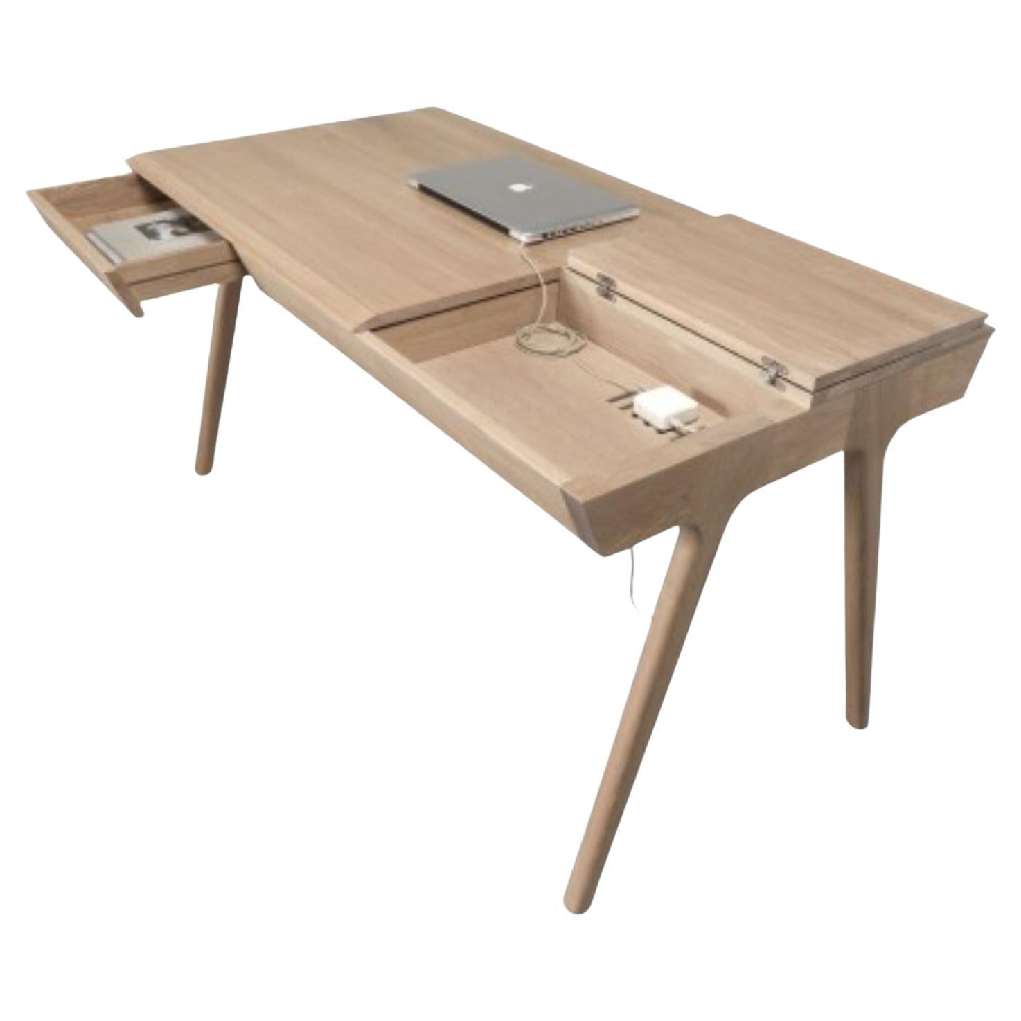 Scandinavian Style Secretary Desk in Oak