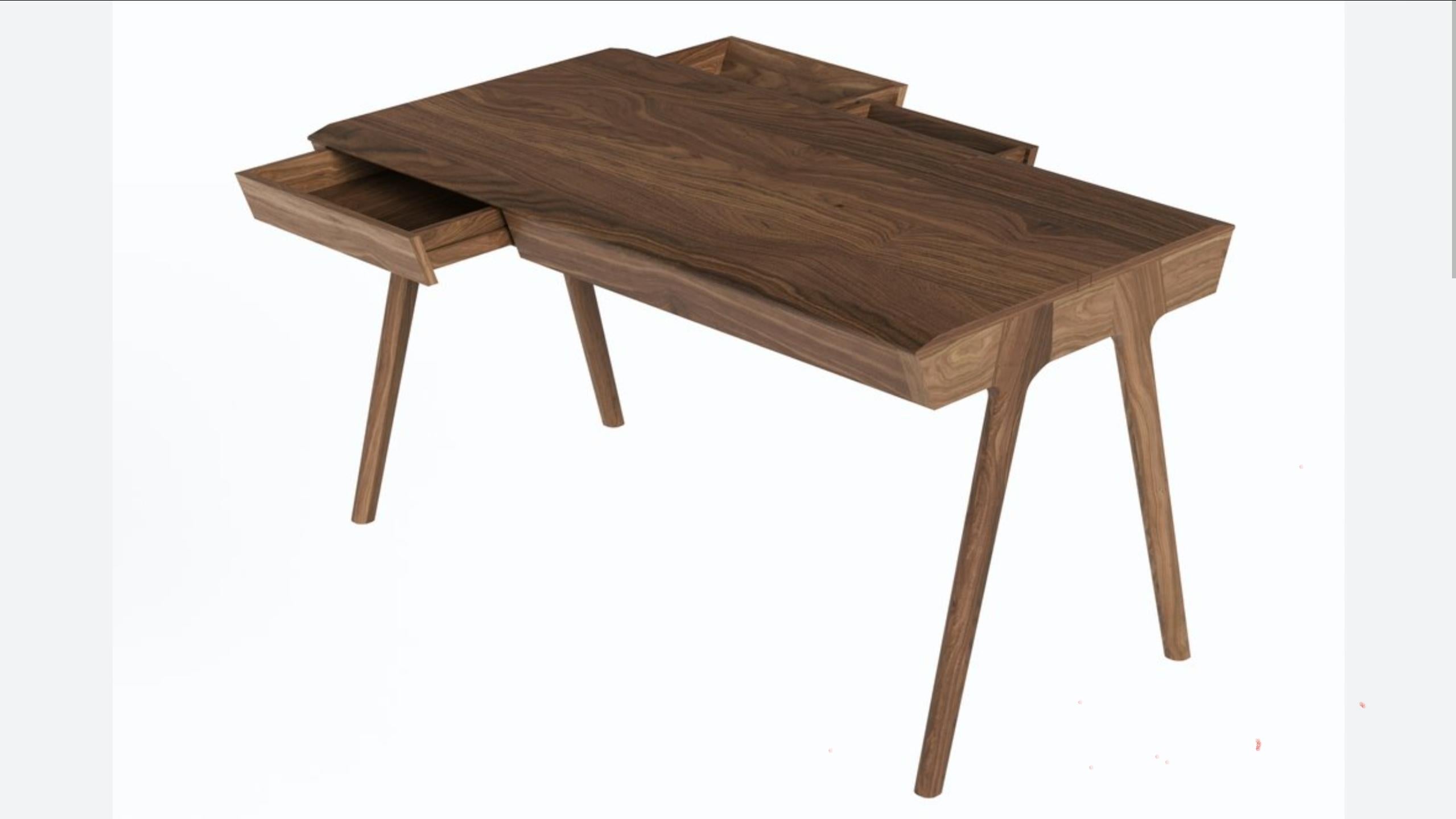 Scandinavian Style Secretary Desk in Walnut  For Sale 8