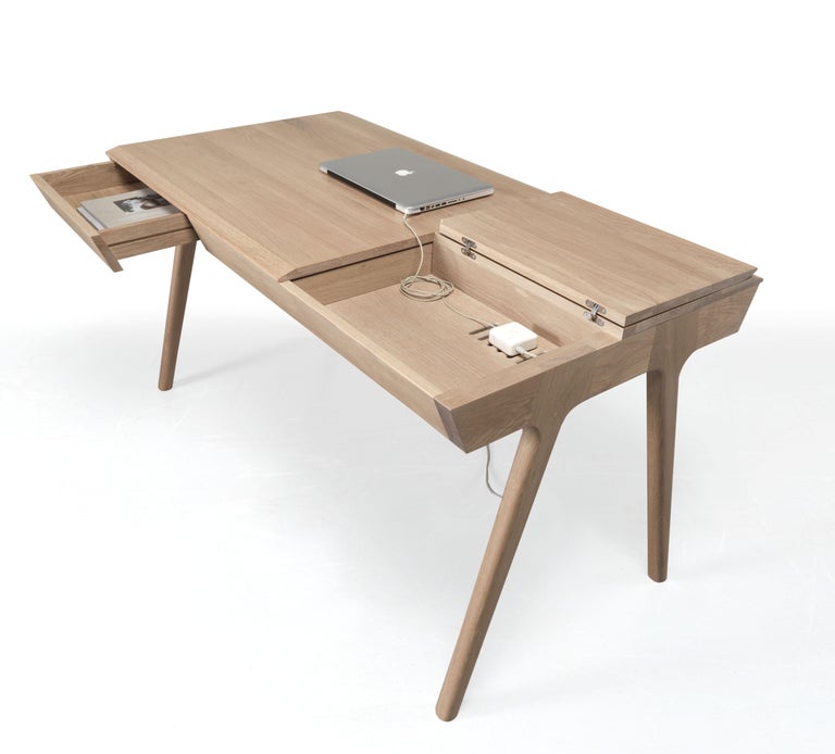 Scandinavian Modern Scandinavian Style Secretary Desk in Walnut or Oak