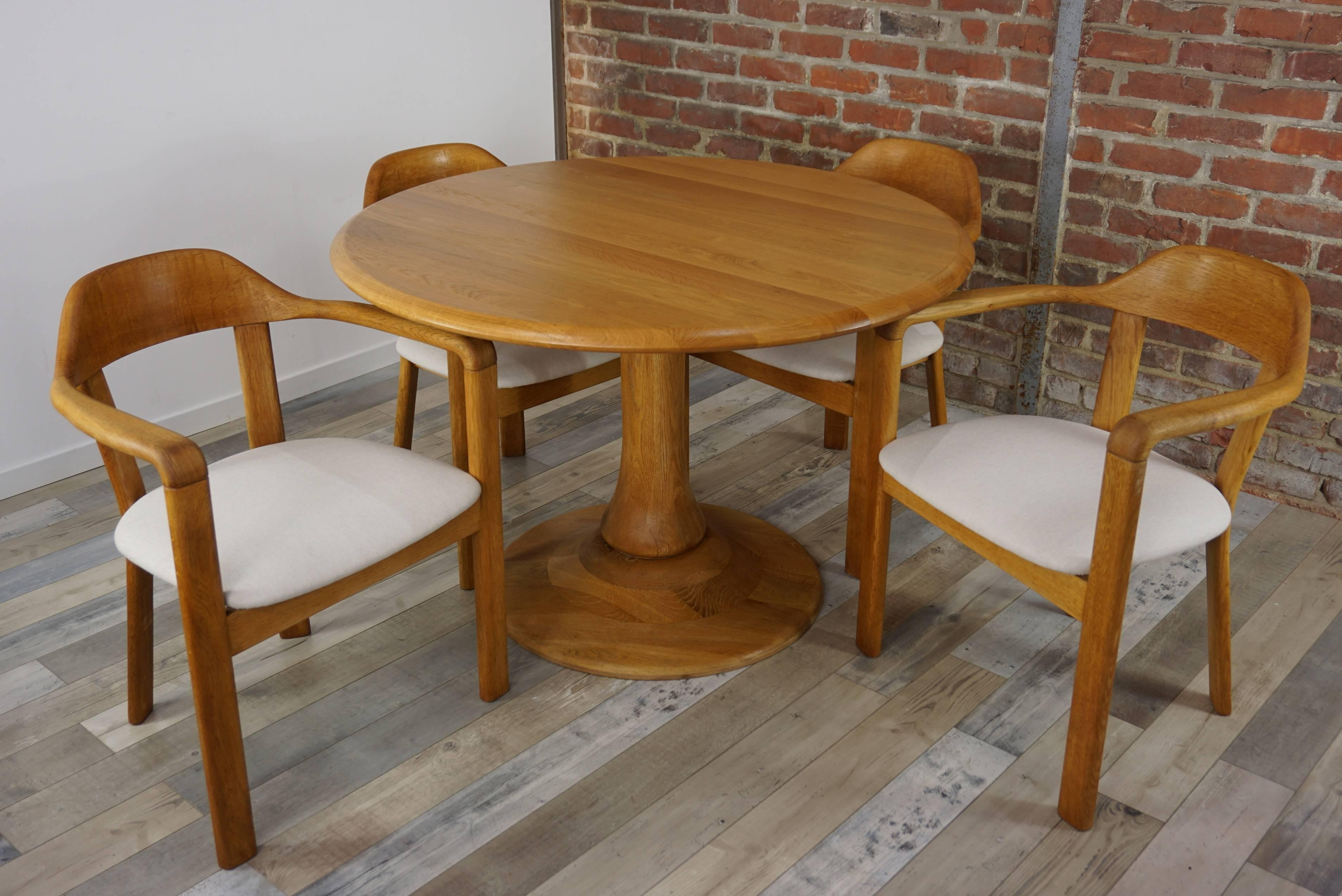 European Scandinavian Style Solid Oak Dining Set