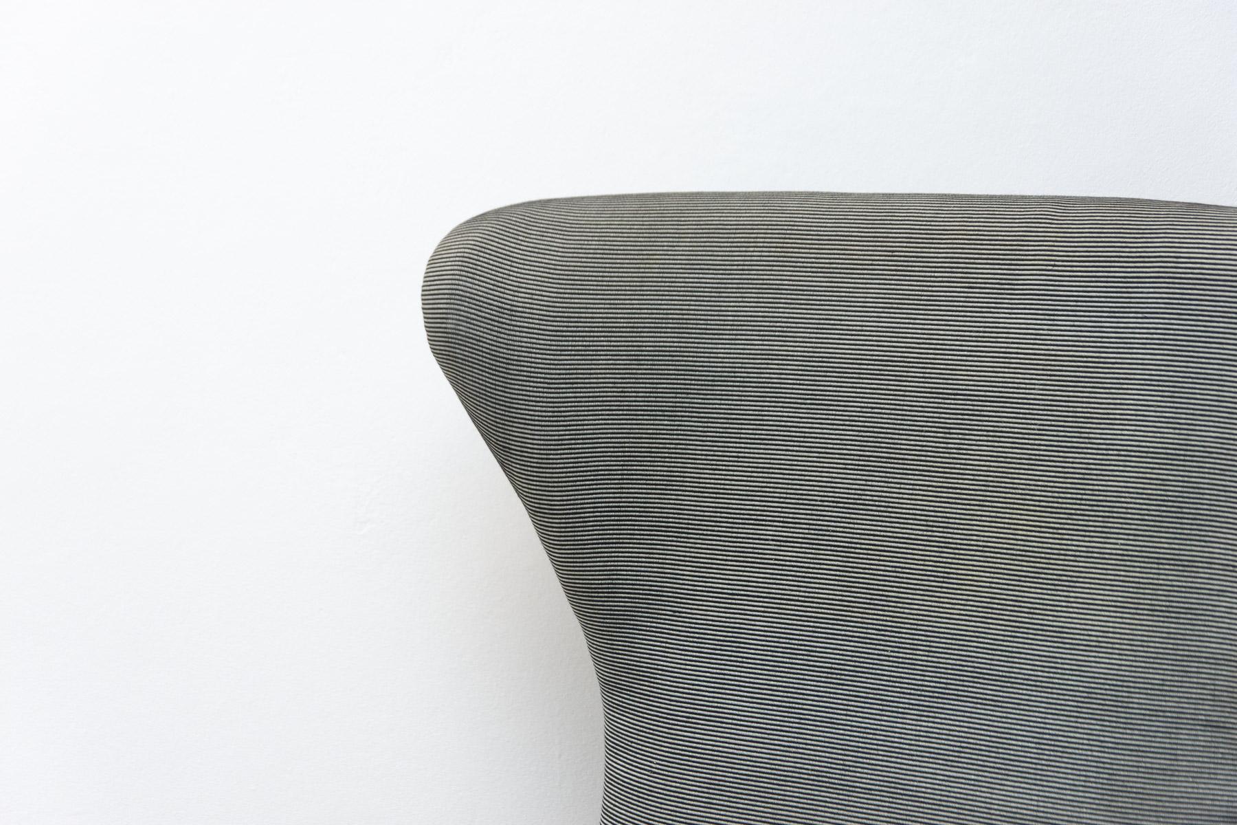 Fabric Scandinavian Style Wingback Chair with a Pouffe by Krásna Jizba, 1960s