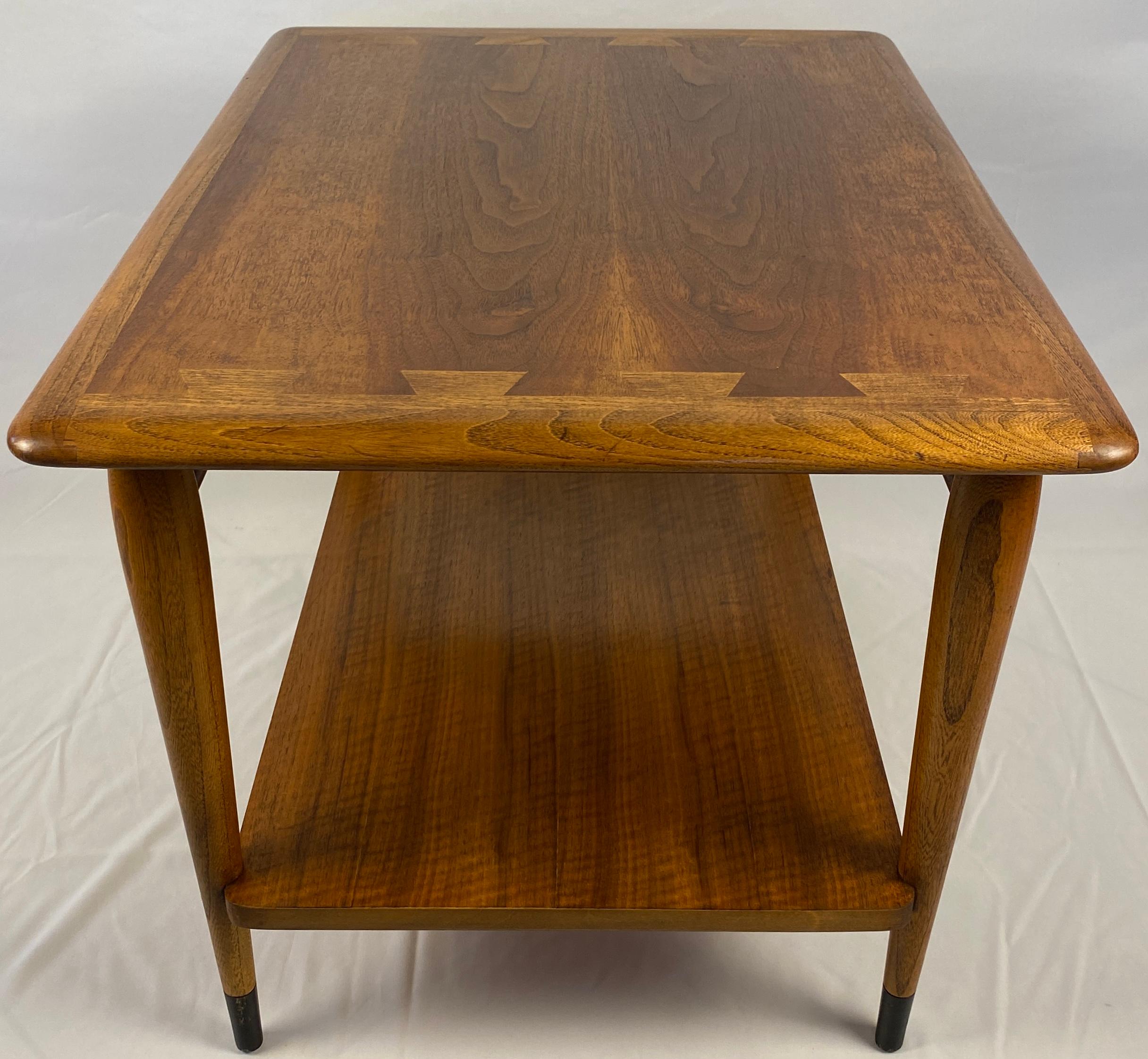 Danish Scandinavian Style Wooden Coffee Table or End Table with Bottom Shelf For Sale