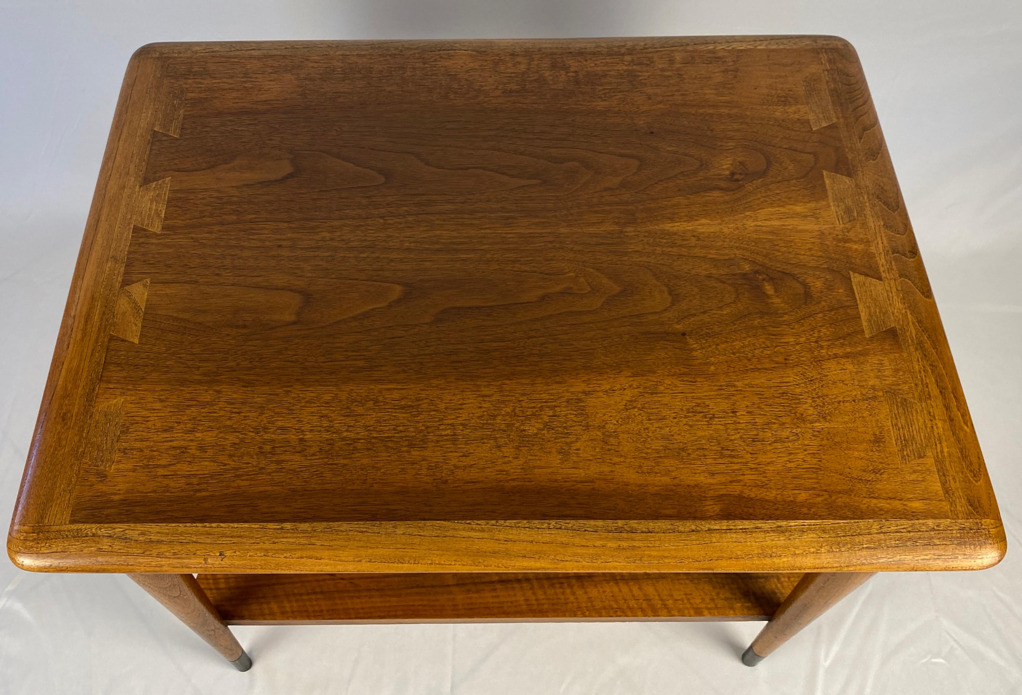 20th Century Scandinavian Style Wooden Coffee Table or End Table with Bottom Shelf For Sale
