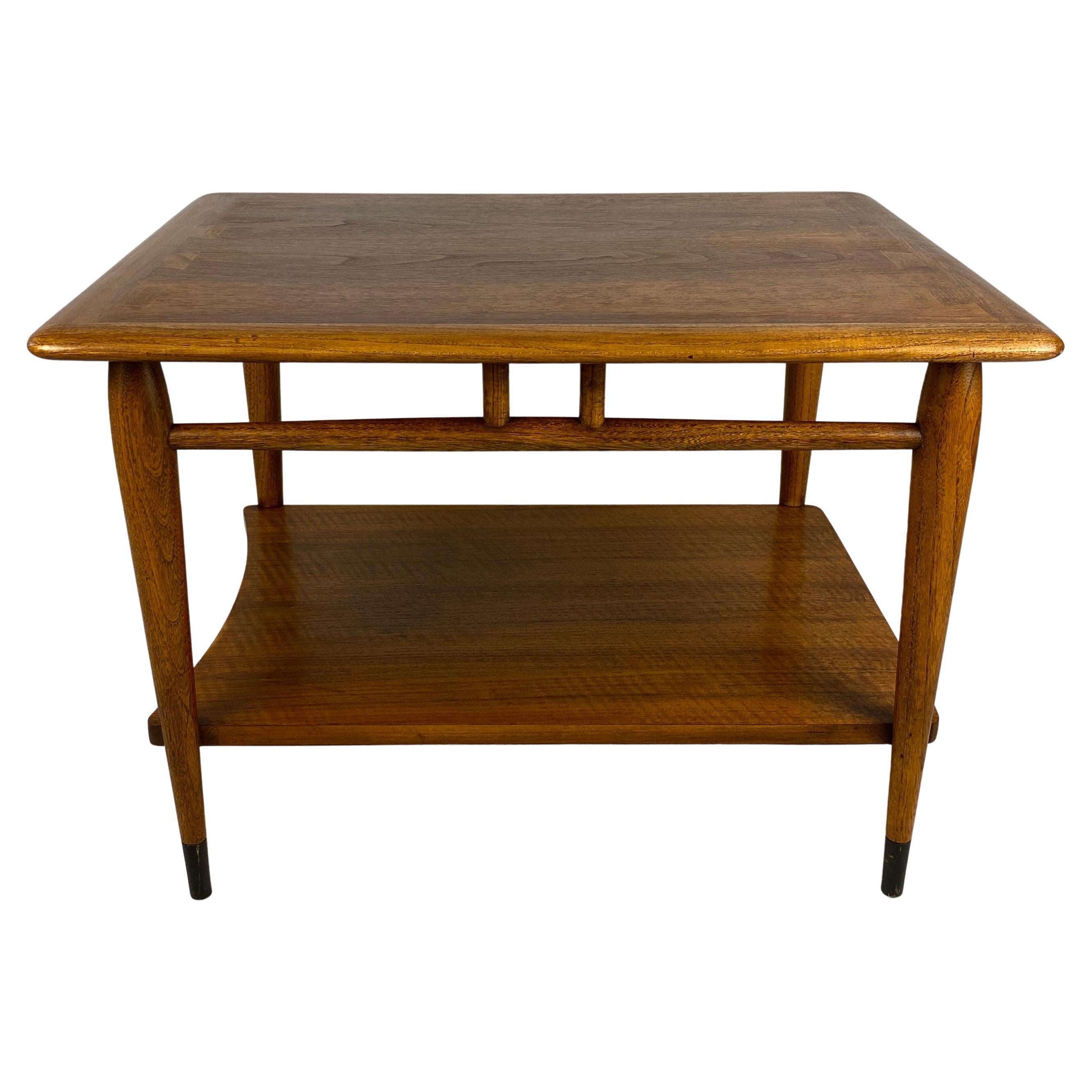 Scandinavian Style Wooden Coffee Table or End Table with Bottom Shelf For Sale