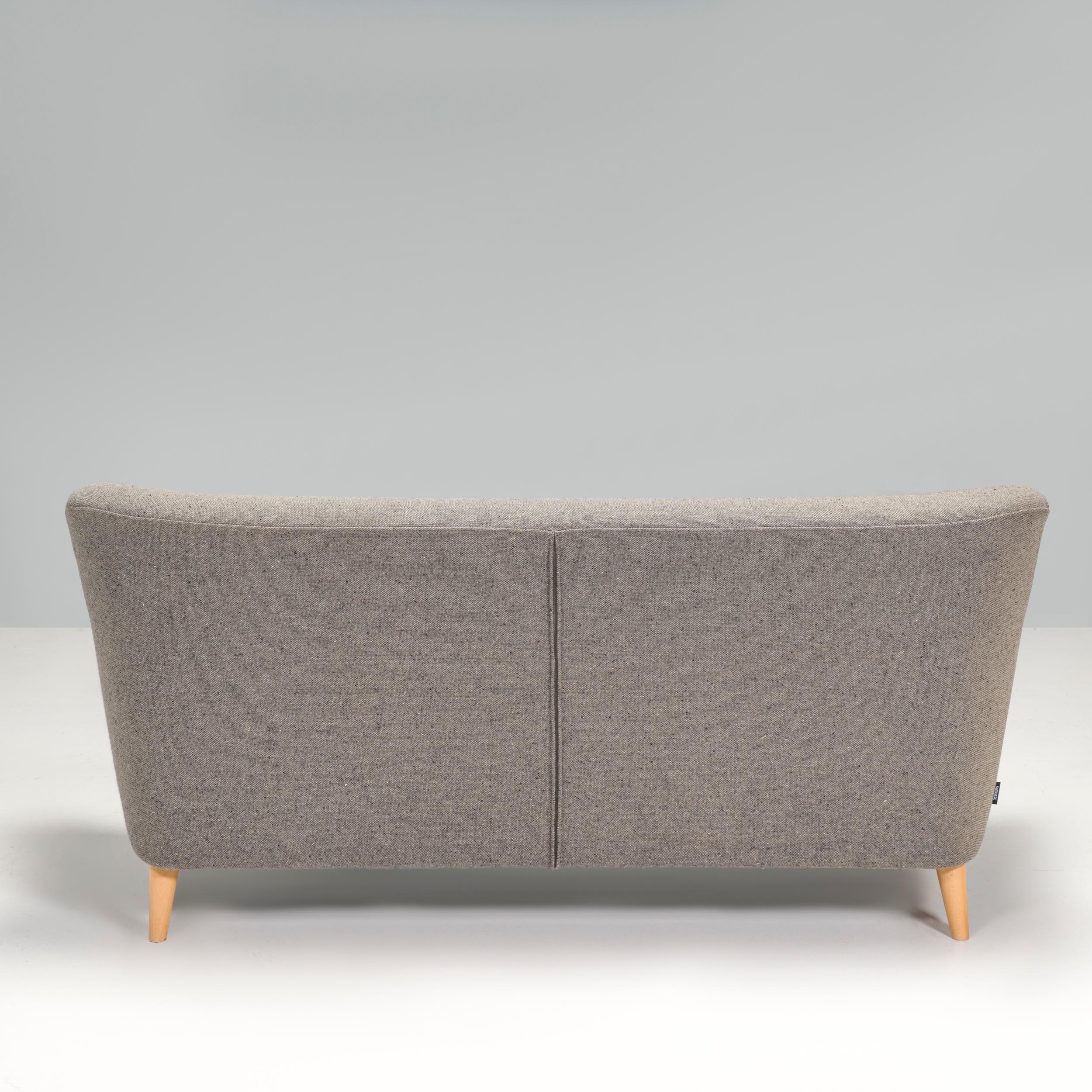 Swedish Scandinavian Swedese by Claesson Koivisto Rune Nova Grey Fabric 2 Seat Sofa For Sale