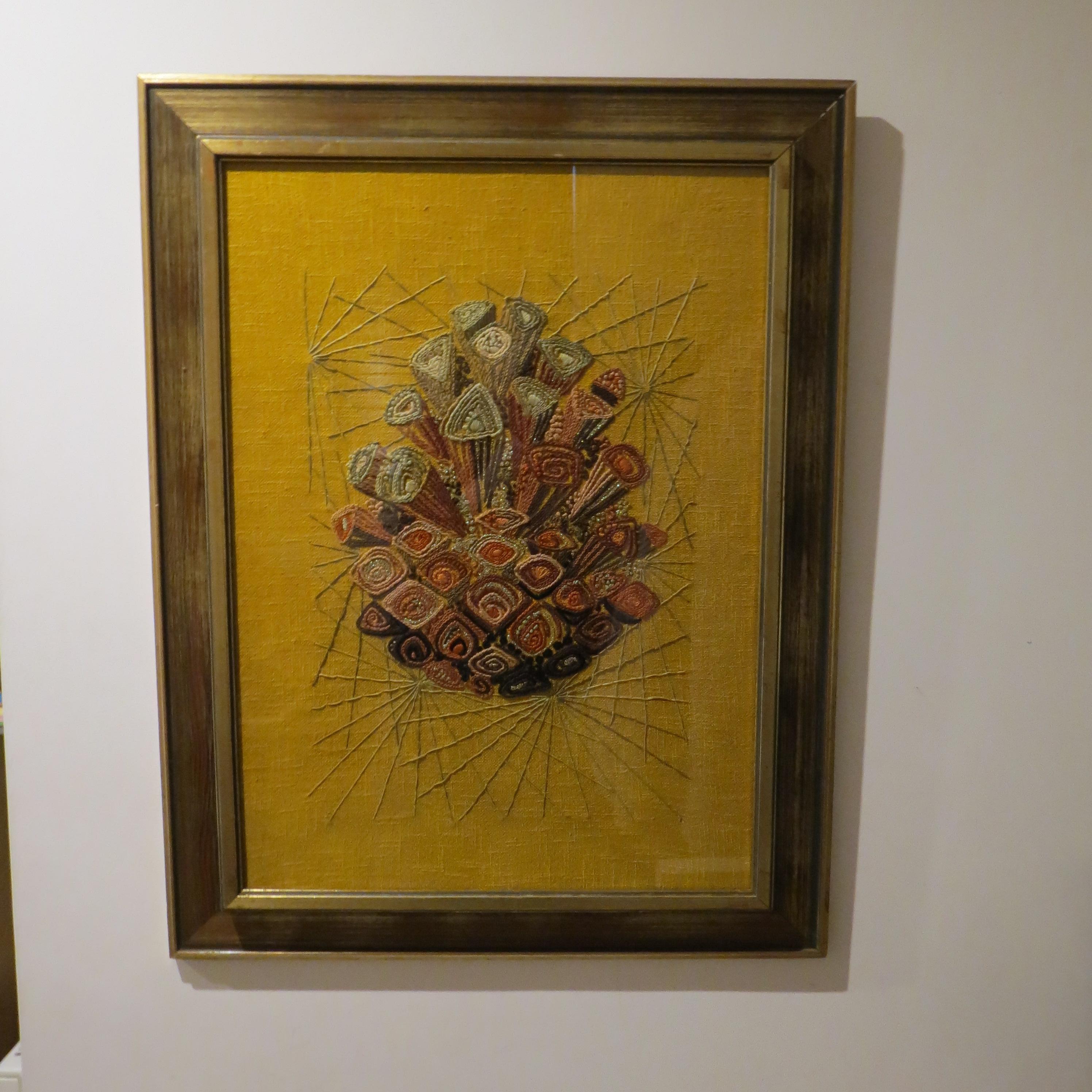 Skandinavische schwedische Wandbehang Crewel-Bilder-Wandkunst, 1960er Jahre im Angebot 2