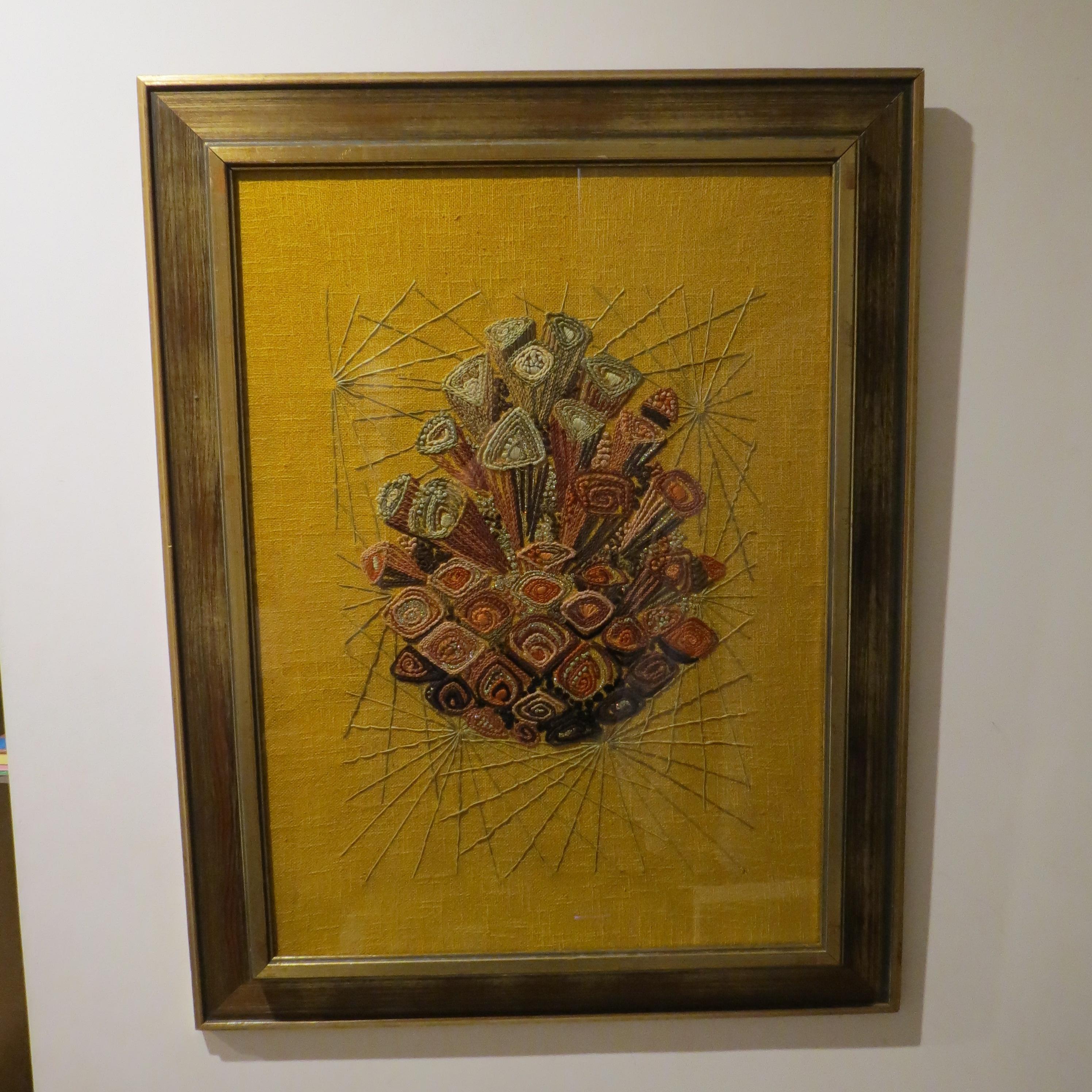 Skandinavische schwedische Wandbehang Crewel-Bilder-Wandkunst, 1960er Jahre im Angebot 4